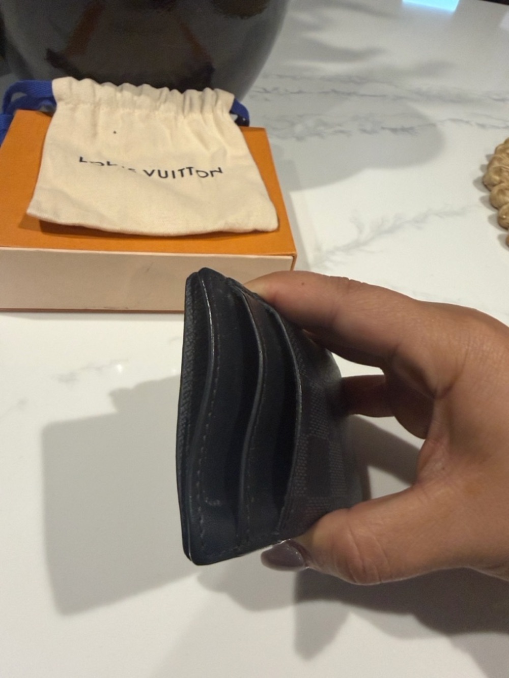 Louis Vuitton Black Damier Graphite Money Clip Card Holder - Picture 4 of 4